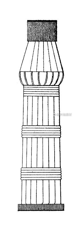 古埃及柱|古建筑插图